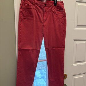 Orvis women's cotton twill brick red pants, size 10
